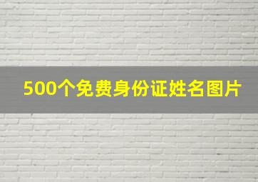 500个免费身份证姓名图片