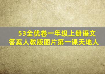 53全优卷一年级上册语文答案人教版图片第一课天地人