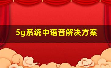 5g系统中语音解决方案