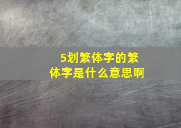 5划繁体字的繁体字是什么意思啊