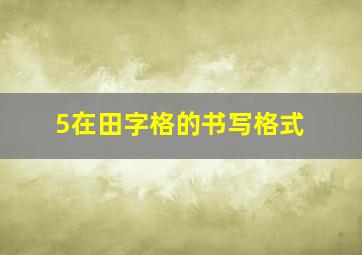 5在田字格的书写格式