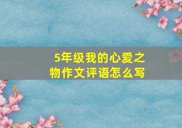 5年级我的心爱之物作文评语怎么写