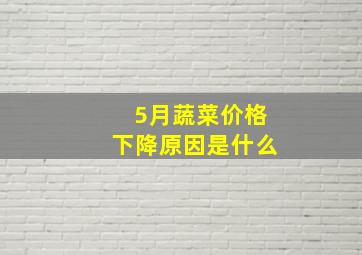 5月蔬菜价格下降原因是什么