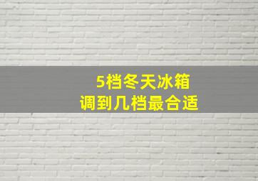 5档冬天冰箱调到几档最合适