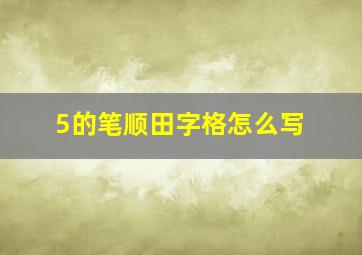 5的笔顺田字格怎么写