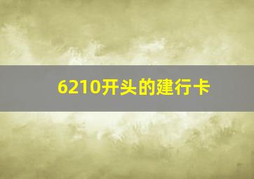 6210开头的建行卡