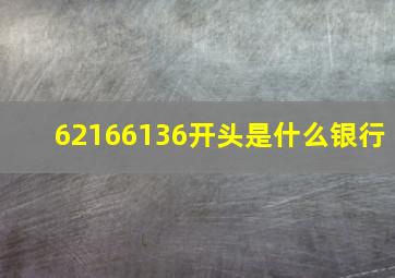 62166136开头是什么银行