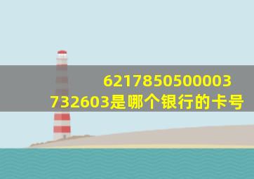 6217850500003732603是哪个银行的卡号