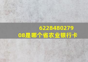 622848027908是哪个省农业银行卡