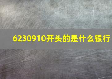 6230910开头的是什么银行