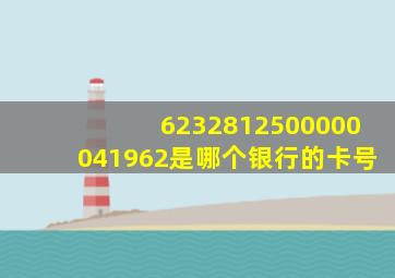 6232812500000041962是哪个银行的卡号