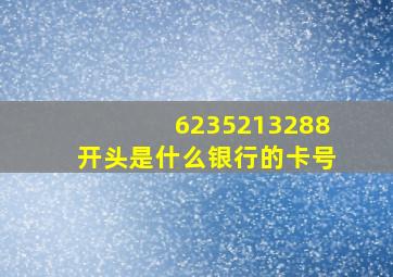 6235213288开头是什么银行的卡号