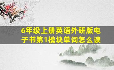 6年级上册英语外研版电子书第1模块单词怎么读