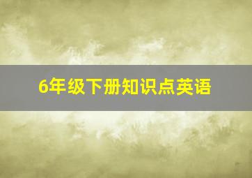 6年级下册知识点英语