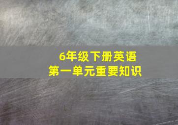 6年级下册英语第一单元重要知识