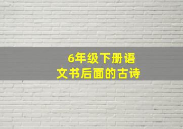 6年级下册语文书后面的古诗