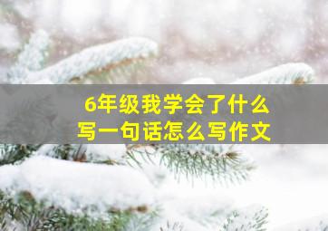 6年级我学会了什么写一句话怎么写作文