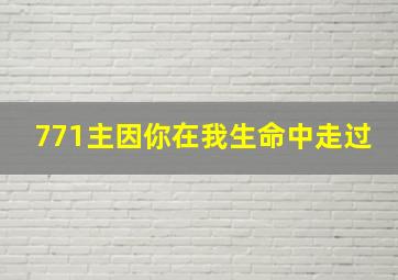 771主因你在我生命中走过