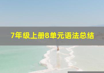 7年级上册8单元语法总结