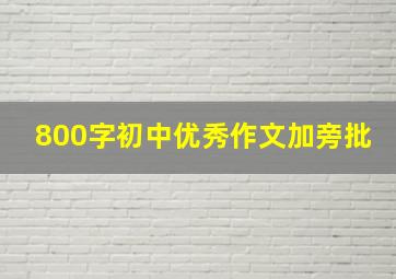 800字初中优秀作文加旁批