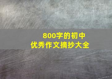 800字的初中优秀作文摘抄大全