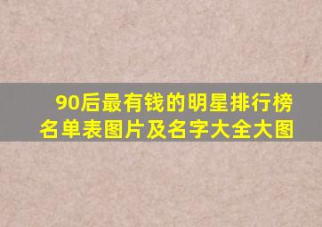 90后最有钱的明星排行榜名单表图片及名字大全大图