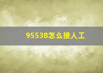 95538怎么接人工