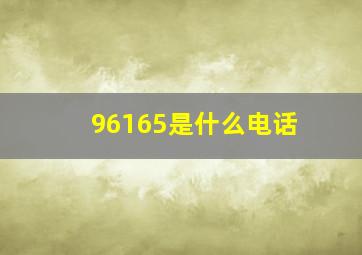 96165是什么电话