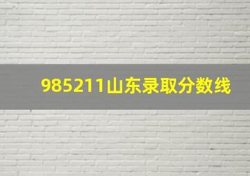 985211山东录取分数线