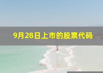 9月28日上市的股票代码