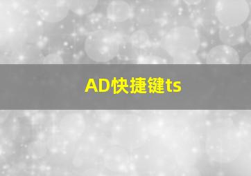 AD快捷键ts