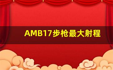 AMB17步枪最大射程