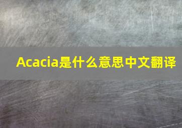 Acacia是什么意思中文翻译