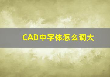 CAD中字体怎么调大