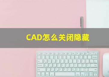 CAD怎么关闭隐藏