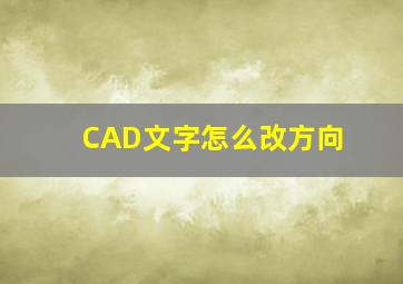 CAD文字怎么改方向