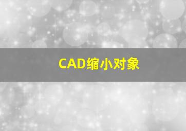 CAD缩小对象