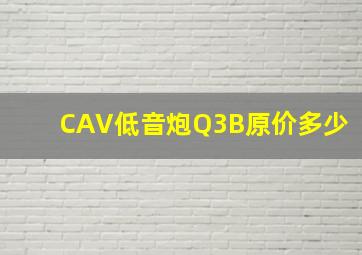 CAV低音炮Q3B原价多少