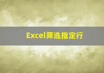 Excel筛选指定行