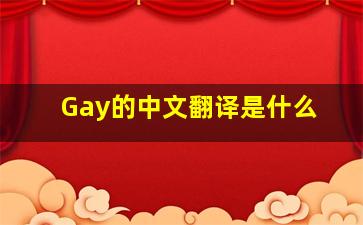 Gay的中文翻译是什么