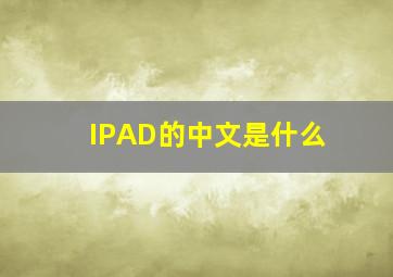 IPAD的中文是什么