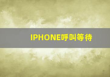 IPHONE呼叫等待