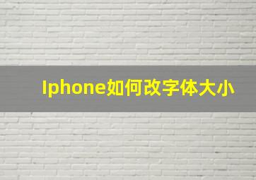 Iphone如何改字体大小