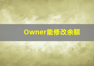 Owner能修改余额