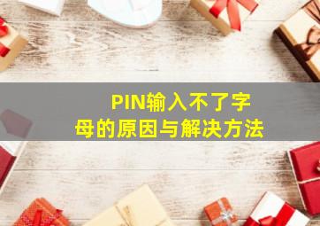 PIN输入不了字母的原因与解决方法