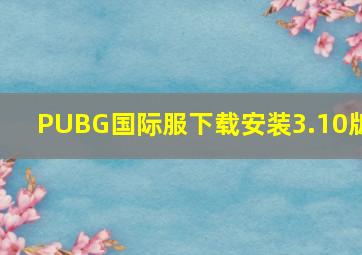 PUBG国际服下载安装3.10版