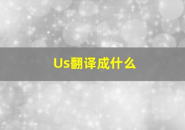 Us翻译成什么