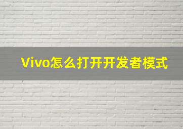 Vivo怎么打开开发者模式