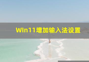 WIn11增加输入法设置