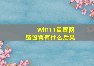 Win11重置网络设置有什么后果